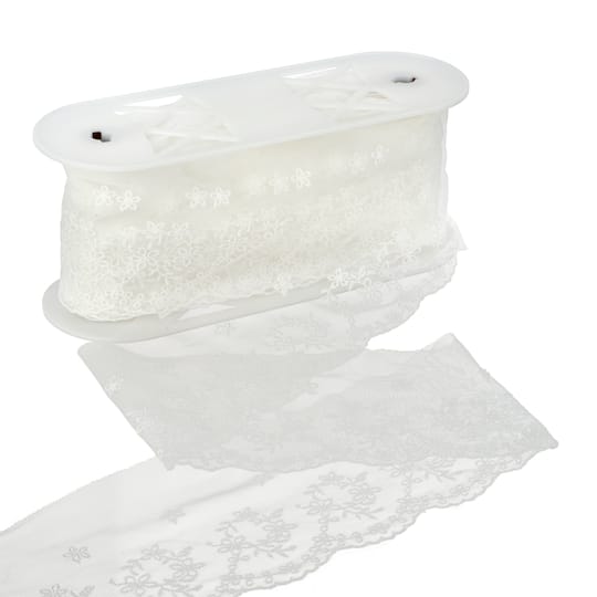 4.5" White Embroidery Lace Trim by Celebrate It®